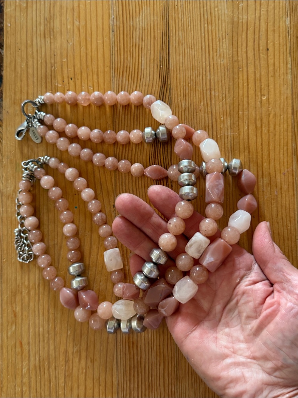 Chico’s Multi-Strand Powerbeads Genuine Stone Beaded Necklace